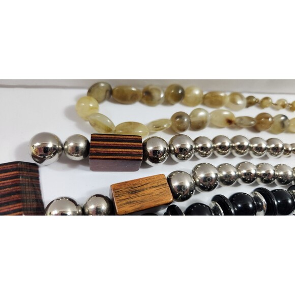Vintage Lot Of 6 Bead Necklaces Assorted Sizes And Colors Elegant Dress - Picture 7 of 10